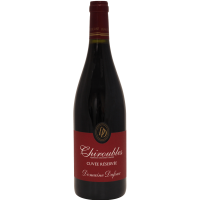 Photographie d'une bouteille de vin rouge chiroubles domaine dufoux cuvée réserve
