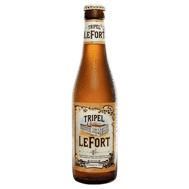 Photographie d'une bouteille de bière Lefort Tripel 33cl