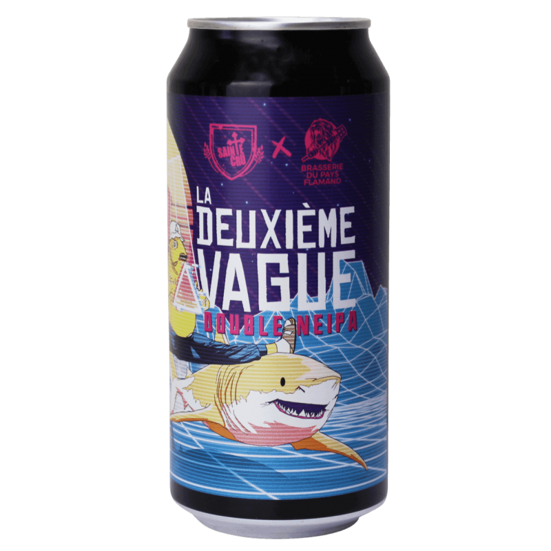 Photographie d'une bouteille de bière La Deuxième Vague Double Neipa 44 cl