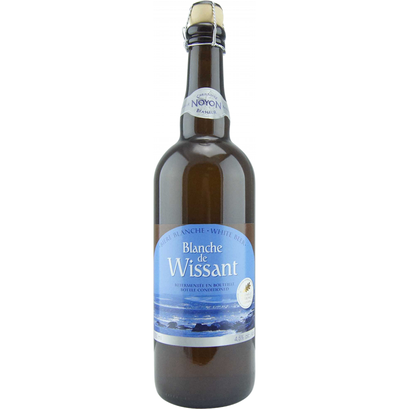 Photographie d'une bouteille de bière Blanche de Wissant 75cl