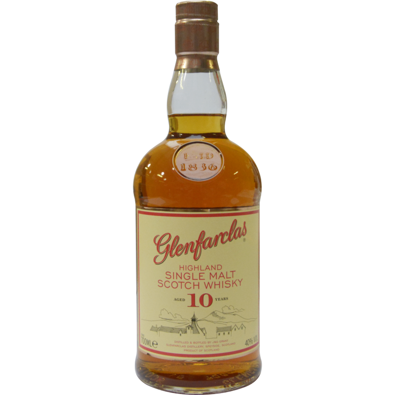 Photographie d'une bouteille de Whisky Glenfarclas 10 ans 70 cl