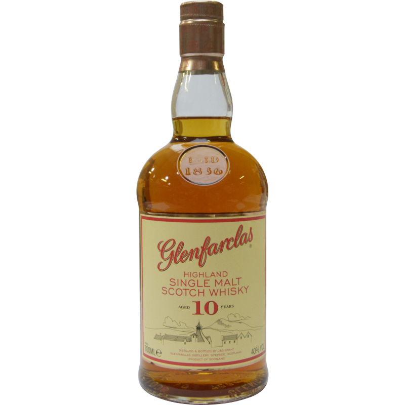 Photographie d'une bouteille de Whisky Glenfarclas 10 Ans