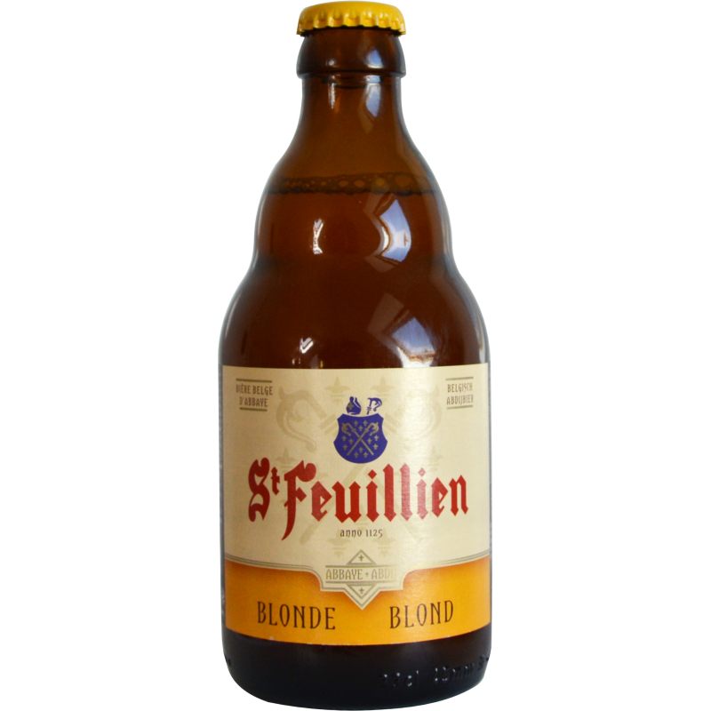 Photographie d'une bouteille de bière St Feuillien Blonde 33cl