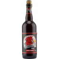 Photographie d'une bouteille de bière Rince Cochon Rouge 75cl