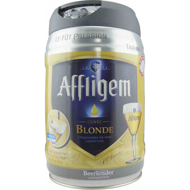 Photographie d'un fût de bière AFFLIGEM BLONDE 5 L