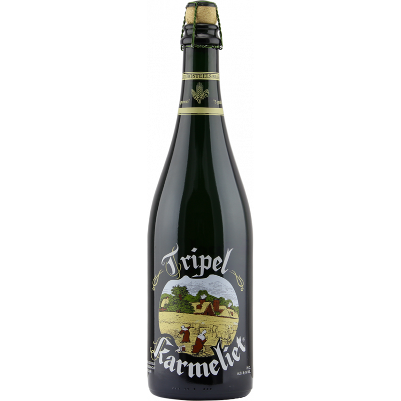 Photographie d'une bouteille de bière Karmeliet Tripel 75cl