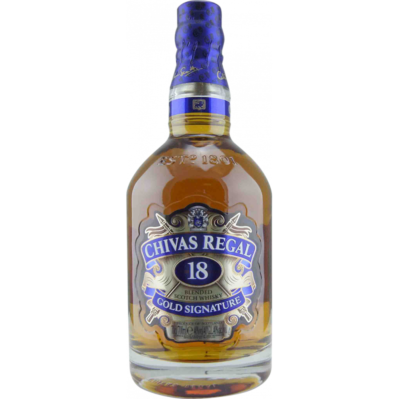 Photographie d'une bouteille de Whisky Chivas Regal 18 ans