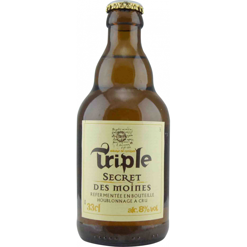 Photographie d'une bouteille de bière Triple Secret des Moines 33cl