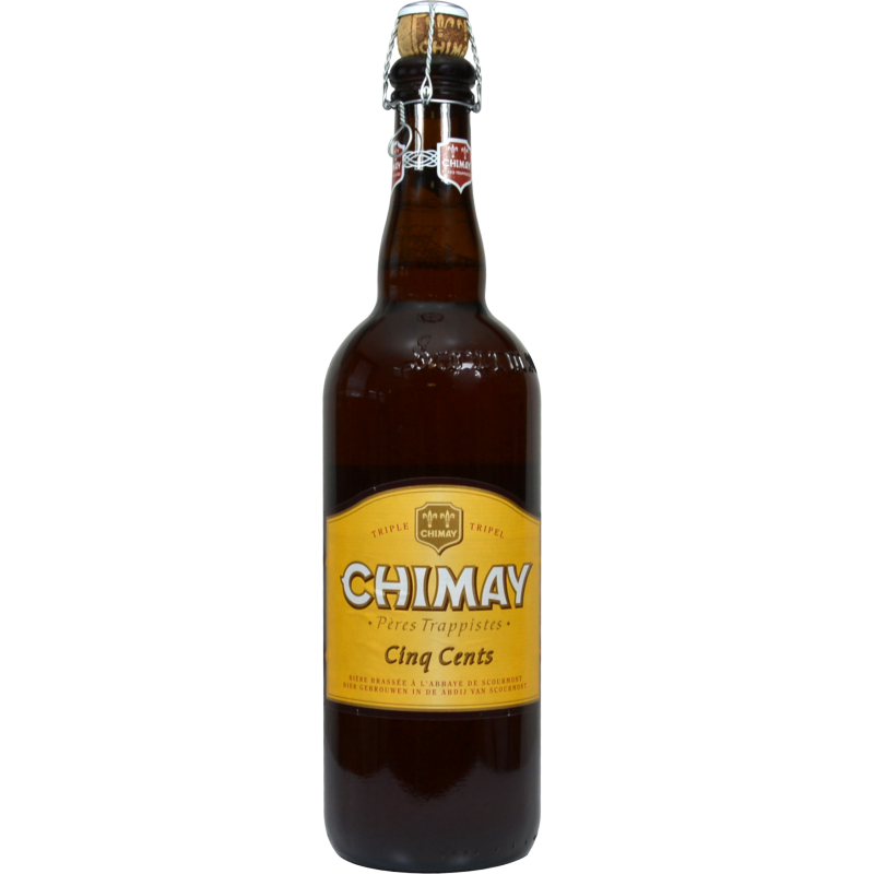Photographie d'une bouteille de bière Chimay Triple Cinq Cents 75cl