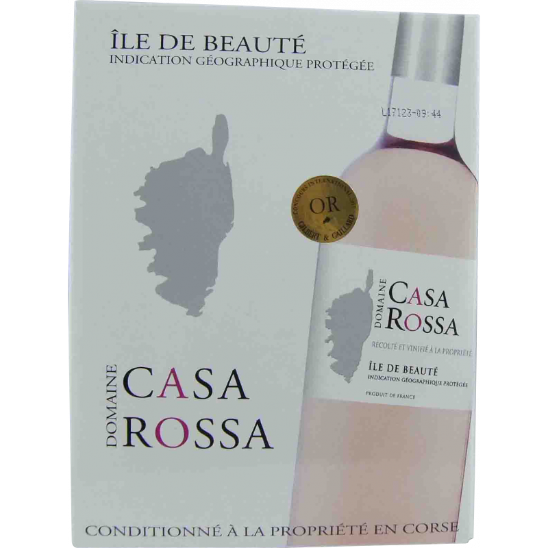 Photographie d'une bouteille de vin rosé DOMAINE CASA ROSSA