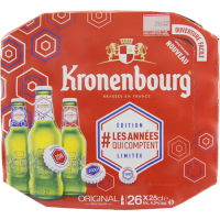Photographie d'une bouteille de bière Kronenbourg 26x25cl