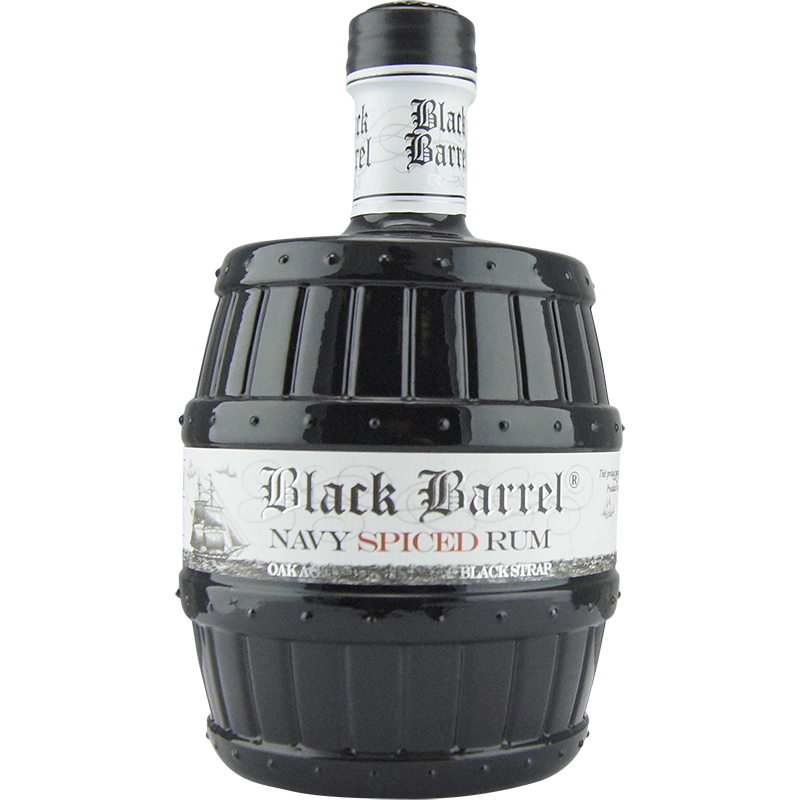 Photographie d'une bouteille de Rhum A.H Riise Black Barrel Navy Spiced