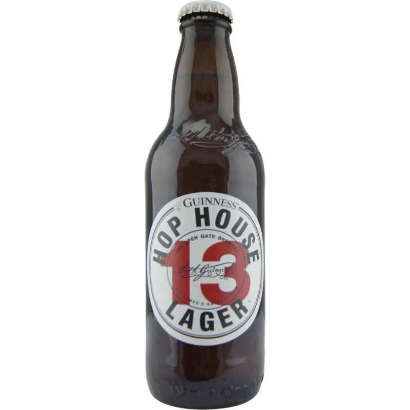 Photographie d'une bouteille de bière Guinness Hop House 13 Lager 33cl
