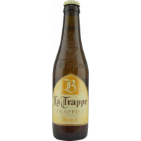 Photographie d'une bouteille de bière La Trappe Blonde 33cl