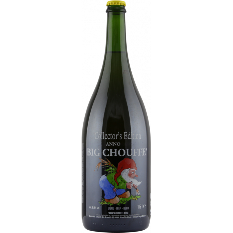 Photographie d'une bouteille de bière Big Chouffe 1.5L