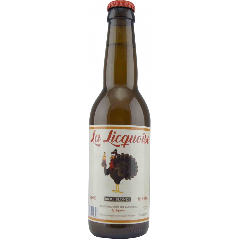 Photographie d'une bouteille de bière La Licquoise Blonde 33cl