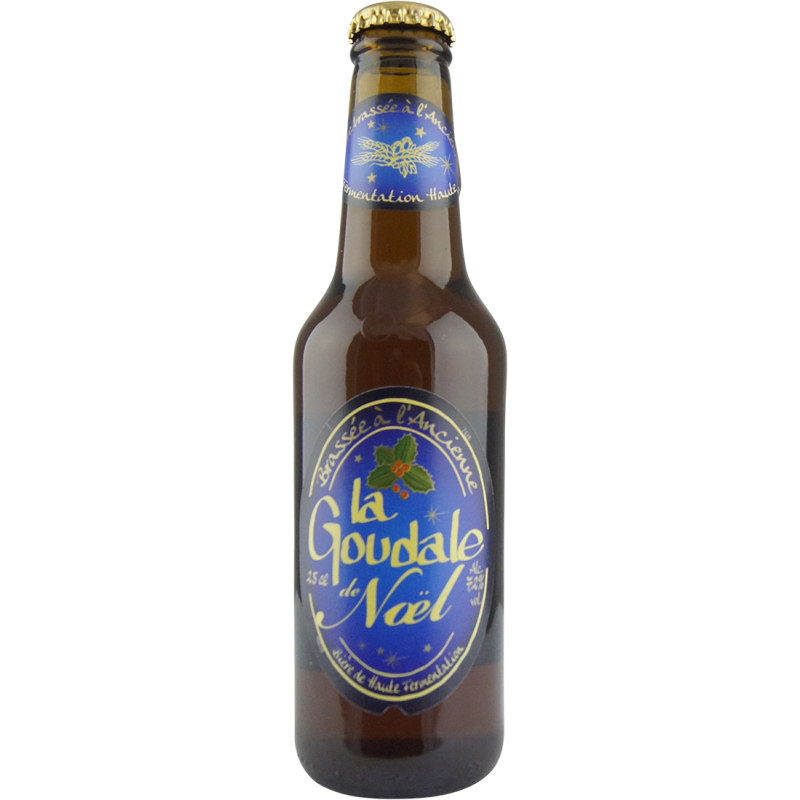 Photographie d'une bouteille de bière La Goudale de Noël 25cl