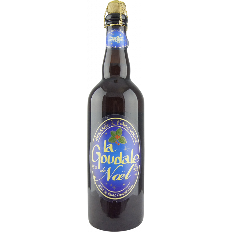 Photographie d'une bouteille de bière La Goudale de Noël 75 cl
