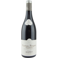 Photographie d'une bouteille de vin rouge Corton-Pougets Grand Cru AOC