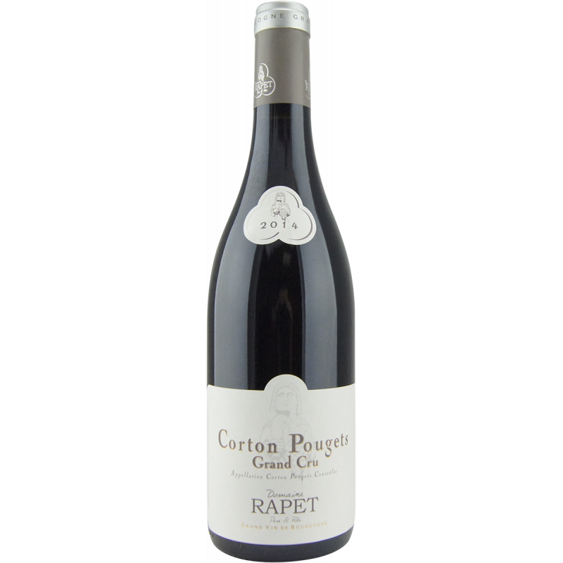 Photographie d'une bouteille de vin rouge Corton-Pougets Grand Cru AOC