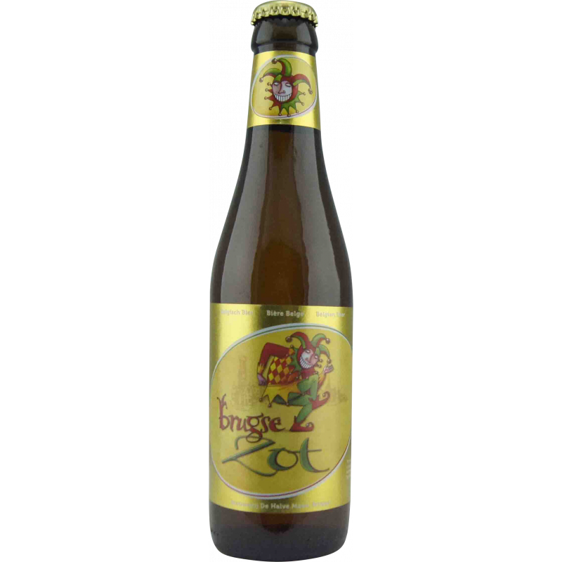 Photographie d'une bouteille de bière Brugse Zot Blonde 33cl