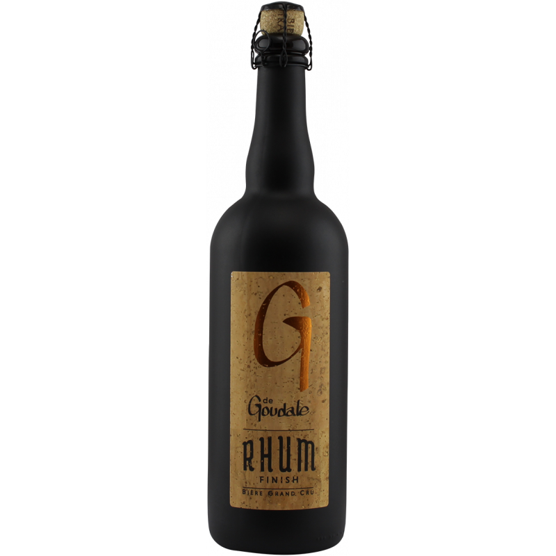 Photographie d'une bouteille de bière G de Goudale Rhum Finish 75cl