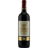 Photographie d'une bouteille de vin rouge clos des menuts aoc rouge 2018 75 cl
