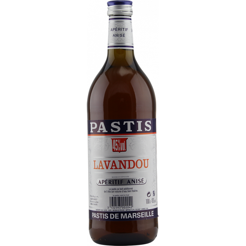 Photographie d'une bouteille de Pastis Lavandou