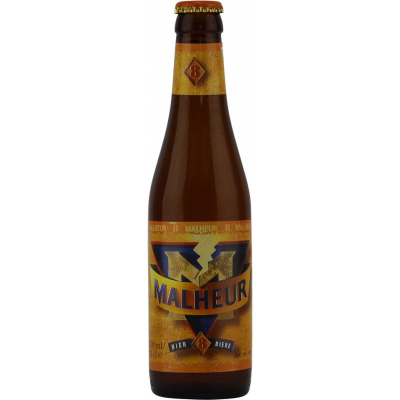 Photographie d'une bouteille de bière MALHEUR 8 BLONDE