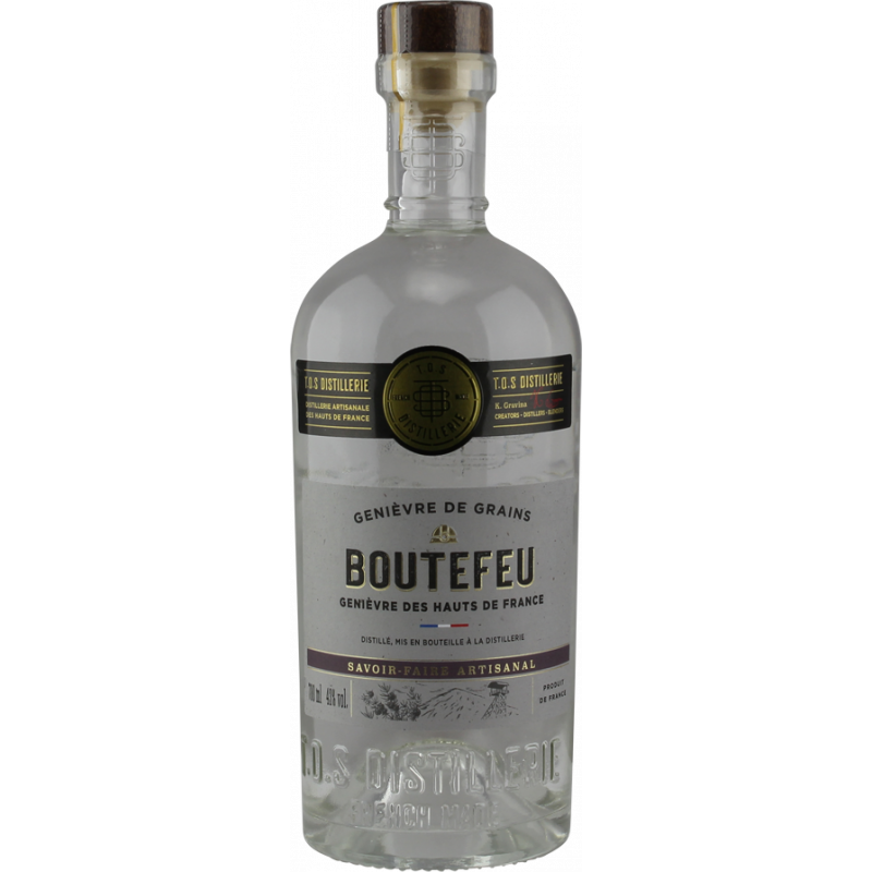 Photographie d'une bouteille de Genièvre de Grain Boutefeu