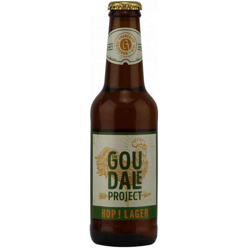 Photographie d'une bouteille de bière Goudale Project HOP Lager 25cl