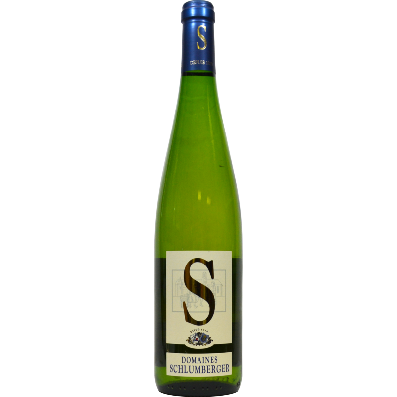 Photographie d'une bouteille de vin blanc S DE SCHLUMBERGER