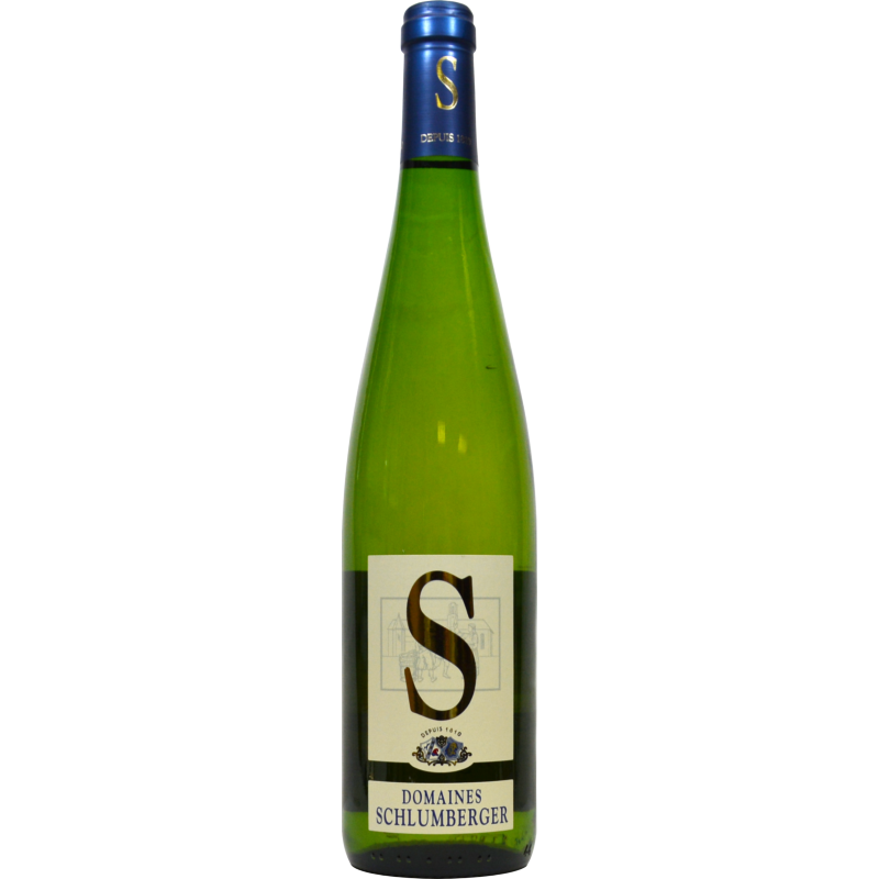 Photographie d'une bouteille de vin blanc S de Schlumberger AOC Blanc 75 cl