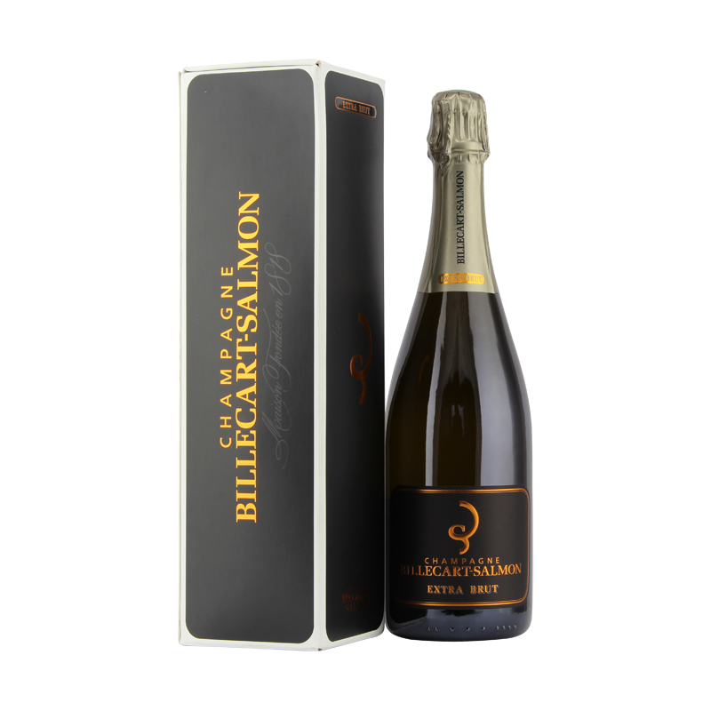 Photographie d'une bouteille de champagne billecart salmon extra brut 75 cl en etui