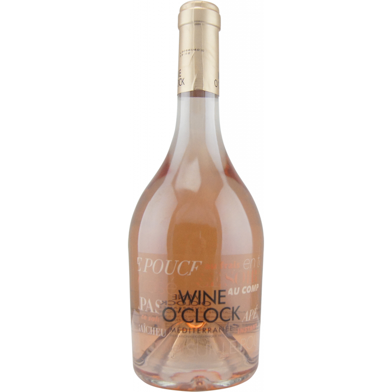 Photographie d'une bouteille de vin rosé Wine O'Clock IGP Méditerranée 75 cl