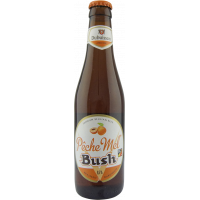 Photographie d'une bouteille de bière Pêche Mel Bush 33cl