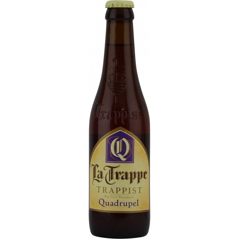 Photographie d'une bouteille de bière La Trappe Quadrupel 33cl