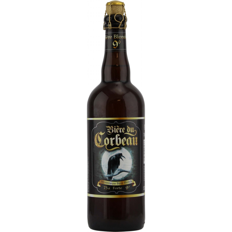 Photographie d'une bouteille de bière Bière du Corbeau 75cl