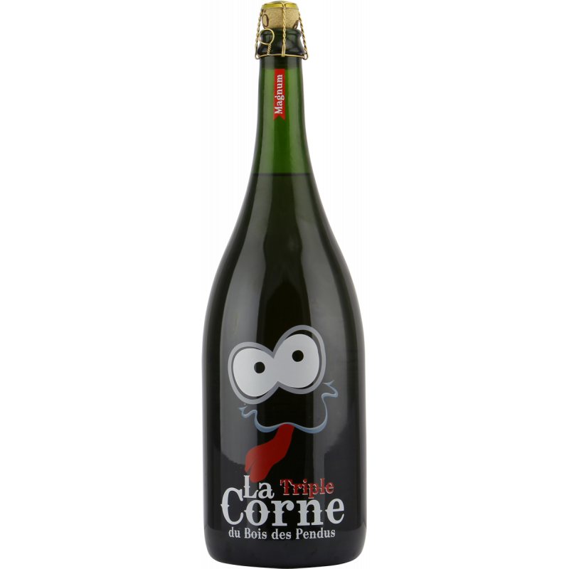 Photographie d'une bouteille de bière La Corne Triple du Bois des Pendus 1.5L