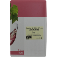Photographie d'une bouteille de vin rosé cÔtes du rhÔne aoc rose saint siffrein