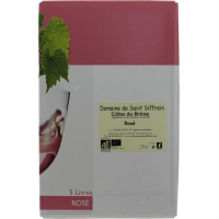 Photographie d'une bouteille de vin rosé CÔTES DU RHÔNE AOC ROSE SAINT SIFFREIN