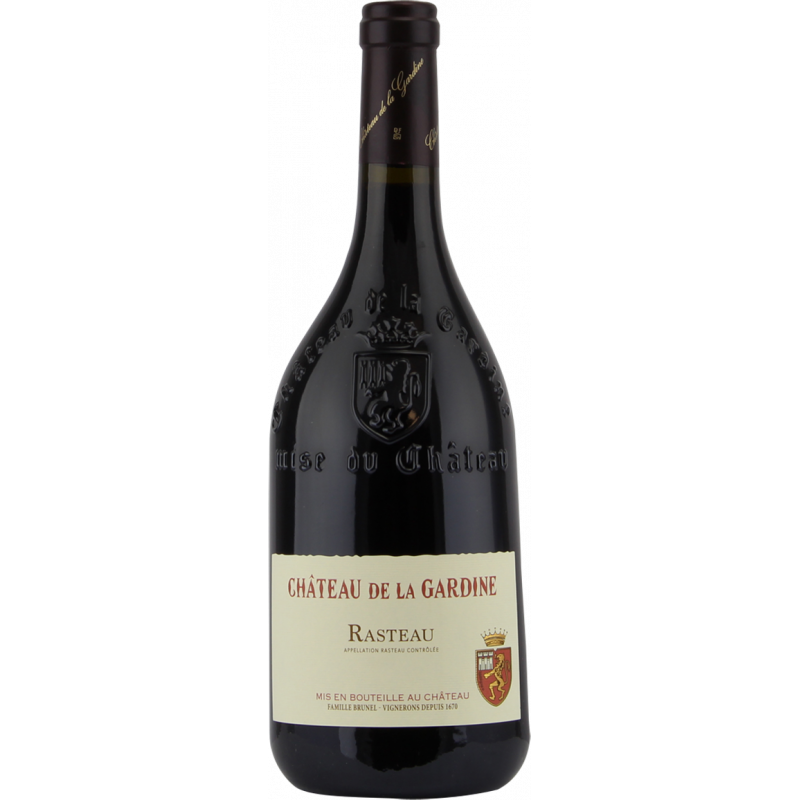 Photographie d'une bouteille de vin rouge CHATEAU DE LA GARDINE RASTEAU