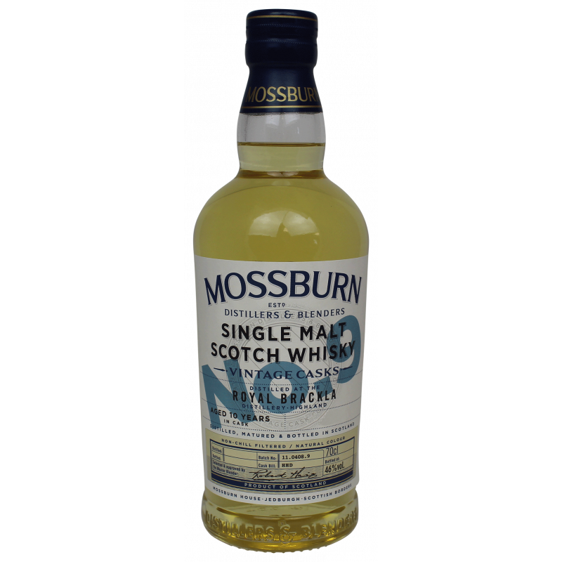 Photographie d'une bouteille de Whisky Mossburn n°9 Royal Brackla 2008