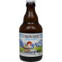 Photographie d'une bouteille de bière La Chouffe Blanche 33cl