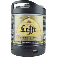 Photographie d'un fût de bière Leffe Blonde Fût 6L