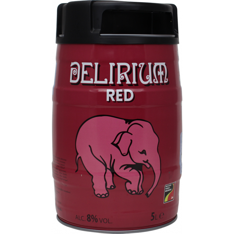 Photographie d'un fût de bière Delirium Red Fût 5L