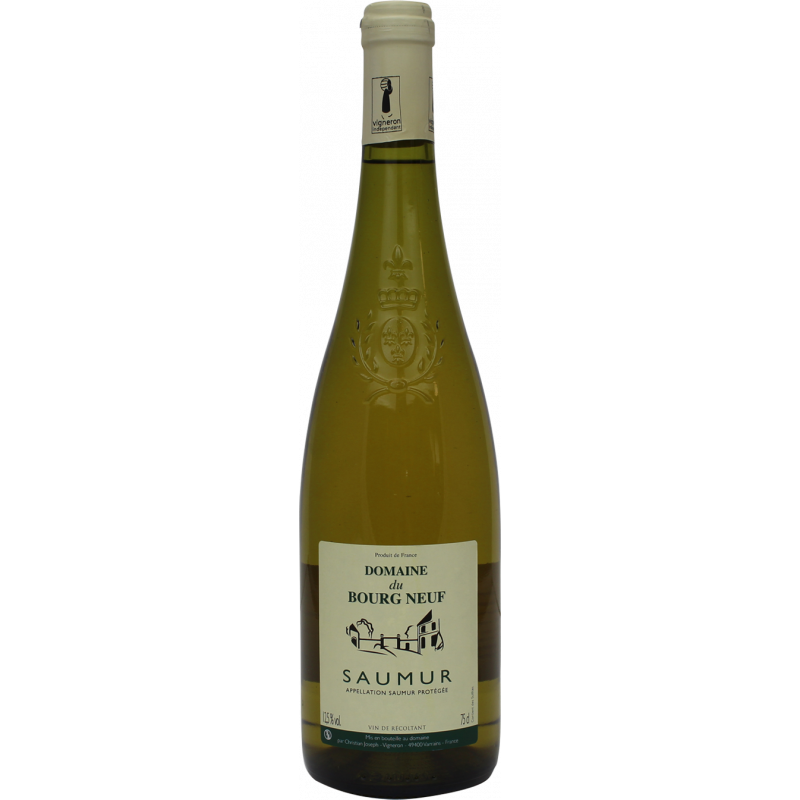 Photographie d'une bouteille de vin blanc saumur domaine du bourg neuf aop blanc 75 cl