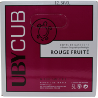 Photographie d'une bouteille de vin rouge UBY CUB ROUGE FRUITE COTES DE GASCOGNE