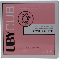 Photographie d'une bouteille de vin rosé uby cub rose cotes de gascogne igp rose