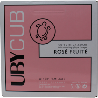 Photographie d'une bouteille de vin rosé UBY CUB ROSE COTES DE GASCOGNE IGP ROSE